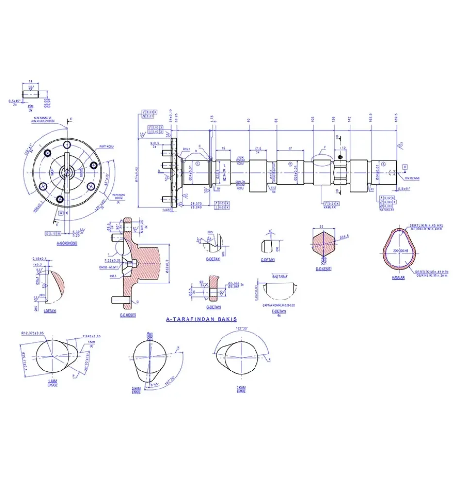 Arbre à cames type OKRASA pour moteur 25 & 30 cv + 356 Pre-A