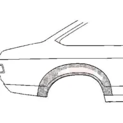 Arc d'aile arrière droite pour Ford Capri 2 et 3 (1974-1986)