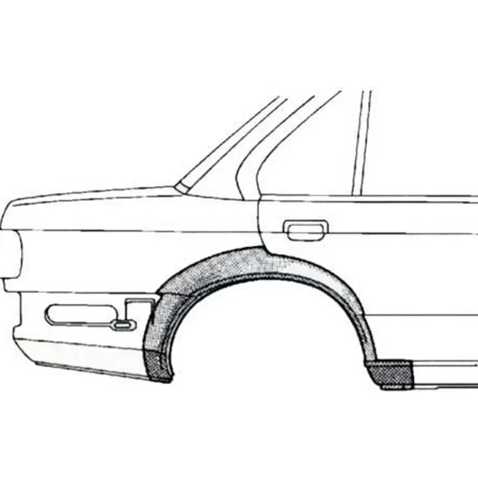 Arc d'aile arrière droit pour BMW Série 3 E30 Berline 4 portes phase 1 (-08/1987) - côté passager
