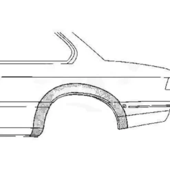 Arc d'aile arrière droit pour Bmw Série 6 E24 (10/1975-06/1989)