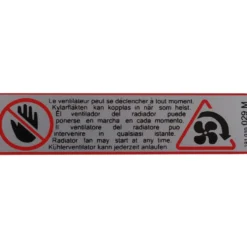 Autocollant avertissement radiateur