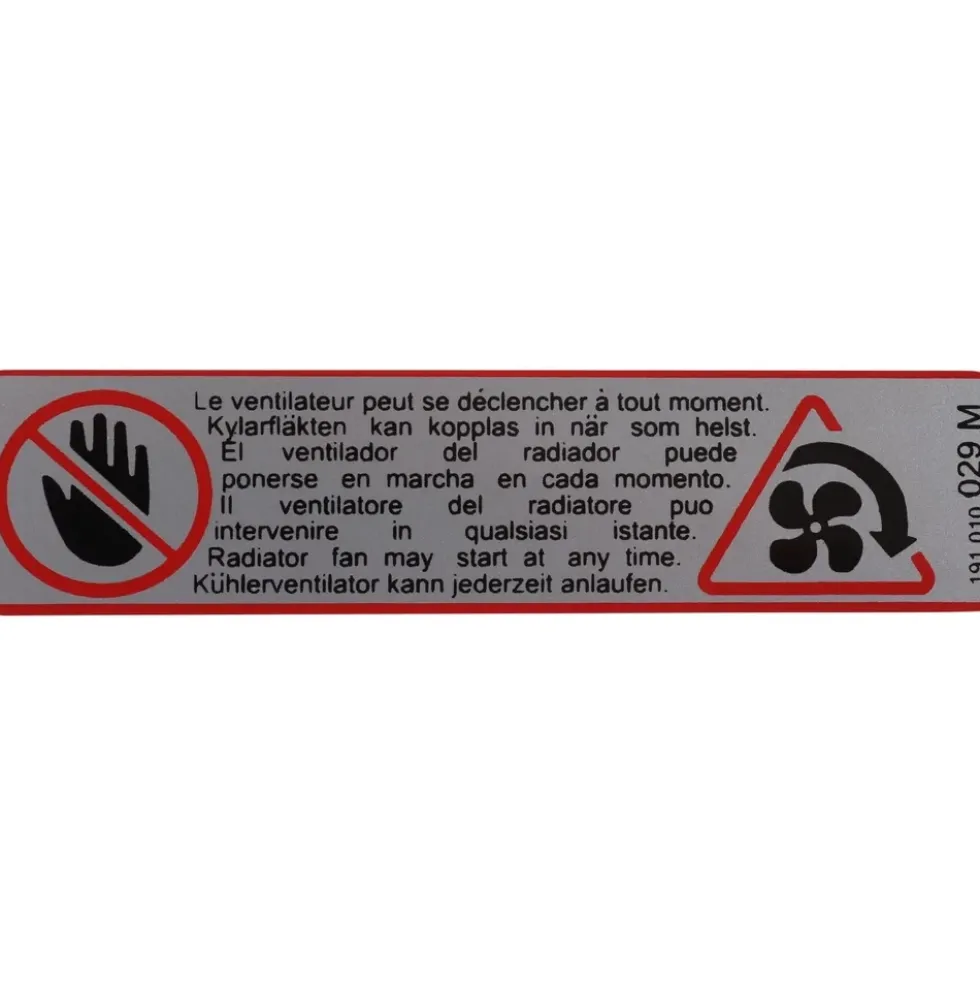 Autocollant avertissement radiateur
