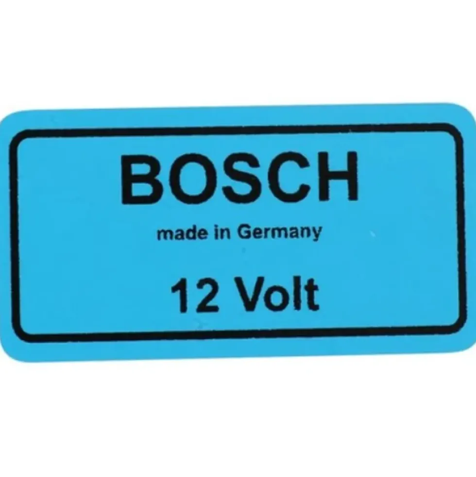 Autocollant BOSCH 12v Made in Germany pour VOLKSWAGEN Combi Split (1950-07/1967)
