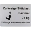 Autocollant charge maxi attelage pour VOLKSWAGEN Transporter T25 (05/1979-07/1992) - 75kg