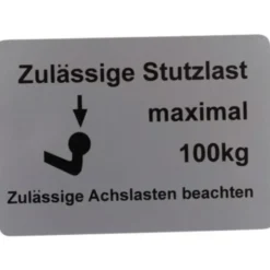 Autocollant charge maxi attelage pour VOLKSWAGEN Transporter T4 (1990-2003) - 100 kg