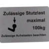 Autocollant charge maxi attelage pour VOLKSWAGEN Transporter T25 (05/1979-07/1992) - 100kg