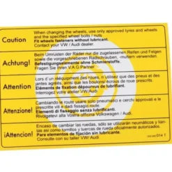 Autocollant d'information de changement de pneu pour VOLKSWAGEN Combi Split (1950-07/1967)