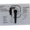 Autocollant d'information d'ouverture de la porte coulissante pour VOLKSWAGEN Combi Bay Window (08/1967-07/1979)