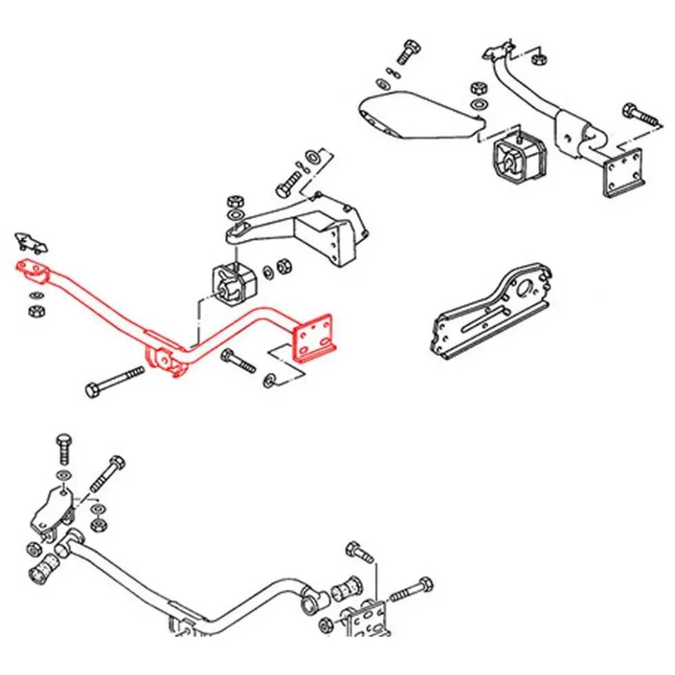 Barre gauche rigide de support moteur pour Transporter D / TD 82 ->92