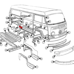Bas d'aile arrière droite pour VOLKSWAGEN Combi Bay Window (08/1972-07/1979)