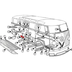 Bas d'aile arrière droite pour VOLKSWAGEN Combi Split Brazil (1957-1975)