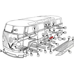 Bas d'aile arrière gauche pour VOLKSWAGEN Combi Split (-07/1967)