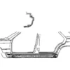 Bas de caisse gauche en tôle pour Mercedes 190 (W201)