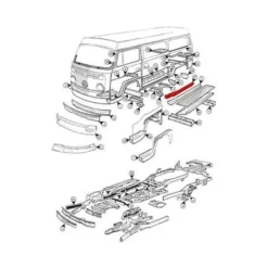 Bas de caisse gauche intérieur pour VOLKSWAGEN Combi Bay Window (1968-1979)