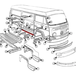 Bas de caisse latéral droit pour VOLKSWAGEN Combi Bay Window (1968-1979)