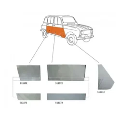 Bas de porte avant droite pour Renault 4 (10/1961-12/1993)