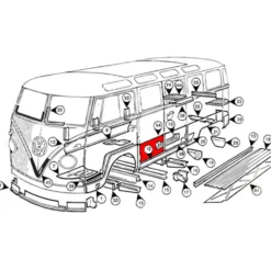 Bas de porte latérale arrière pour VOLKSWAGEN Combi Split Brazil (1957-1975)