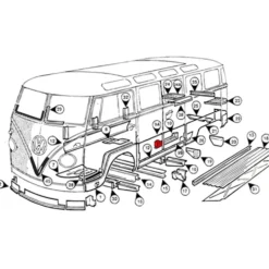Bas intérieur de porte latérale gauche pour VOLKSWAGEN Combi Split Brazil (1957-1975)