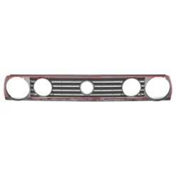 Calandre d'origine noir satiné version 4 phares et 4 barrettes avec liseré rouge pour VW Golf 2 GTI et G60 (08/1987-)