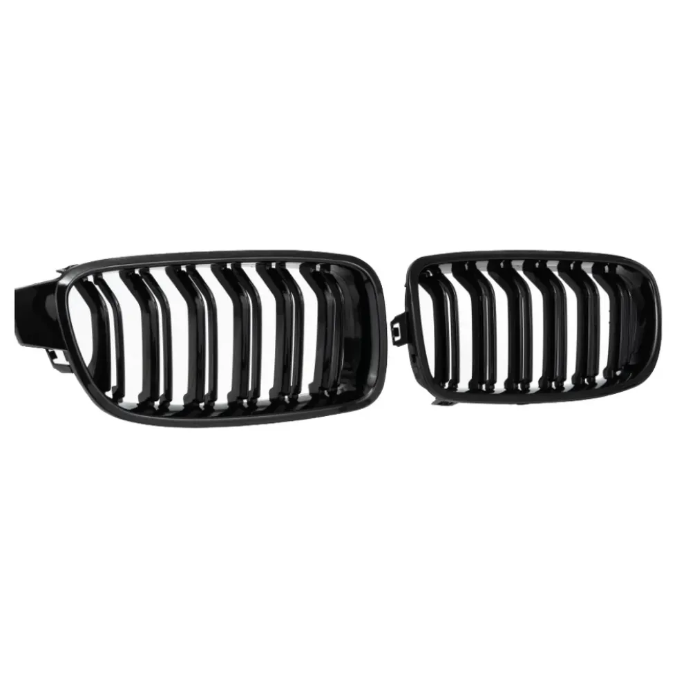 Calandre double nervure noir brillant pour Bmw Série 3 F30 Berline et F31 Touring (07/2011-05/2019)