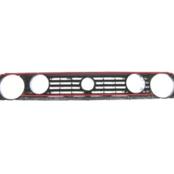Calandre noire version 4 phares et 4 barrettes avec liseré rouge pour VW Golf 2 GTI et G60 (08/1987-)
