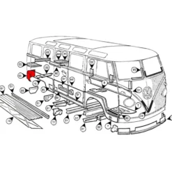 Coin d'aile arrière droite pour VOLKSWAGEN Combi Bay Window (08/1967-07/1971)