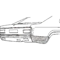 Coin d'aile arrière droite pour Ford Capri 2 et 3 (1974-1986)