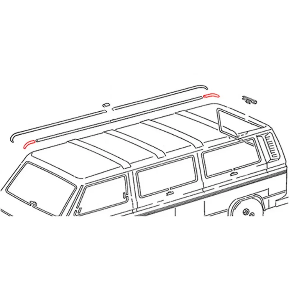 Coin de baguette sur arrête de toit pour VOLKSWAGEN Transporter T25 (05/1979-07/1992)
