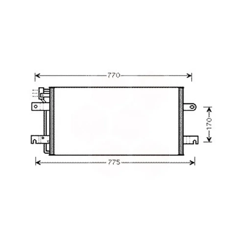 Condenseur de climatisation pour VW Transporter T4 en 645x308mm