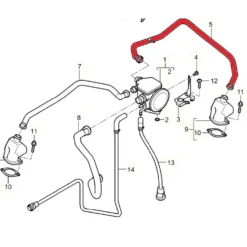 Conduite de séparateur d'huile cylindre 4, 5 et 6 pour Porsche 997 Carrera S et Carrera 4S ph 1 (2005-2008)