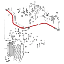 Conduite rigide d'huile sur radiateur d'huile pour Porsche 911 type F 2,4 S (1972)