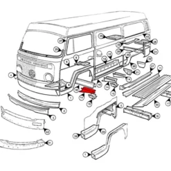 Cornière avant gauche ou droite pour VOLKSWAGEN Combi Bay Window (1968-1979)