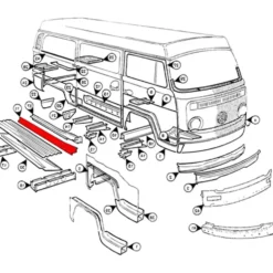 Cornière de renfort droite pour VOLKSWAGEN Combi Bay Window (08/1967-07/1979