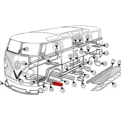 Cornière de traverse latérale de châssis avant pour VOLKSWAGEN Combi Split Brazil (1957-1975)