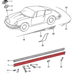 Couvre bas de caisse gauche pour Porsche 911 Turbo type 930 3.3 (1978-1989)