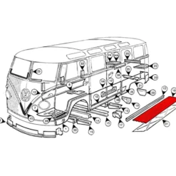 Demi-plancher intérieur gauche pour Volkswagen Combi Split (-07/1967)