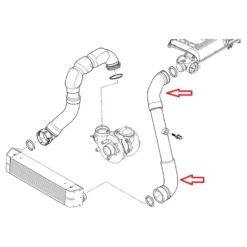 Durite d'admission d'air entre échangeur et vanne EGR pour BMW E60/E61 moteurs M57N/M57N2