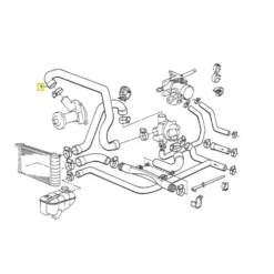 Durite d'eau entre la pompe à eau et le boîtier thermostat Topran pour BMW Série 3 E30 Série 5 E28 et E34 - moteurs M20B20 M20B25 M20B27