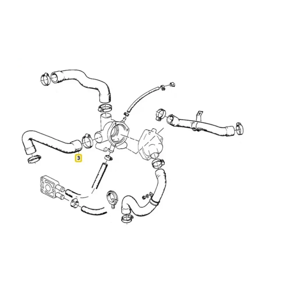 Durite d'eau entre la pompe à eau et le boîtier thermostat Topran pour BMW Série 3 E30 Série 5 E28 et E34 - moteurs M20B20 M20B25 M20B27