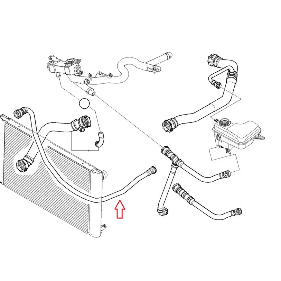 Durite d'eau entre radiateur et vase d'expansion pour BMW E60/E61 Diesel