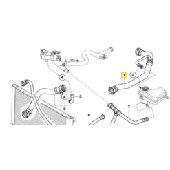 Durite d'eau supérieure entre radiateur et culasse pour BMW Série 5 E60 E60LCI E61 et E61 LCI 520d - moteur M47D20TU2