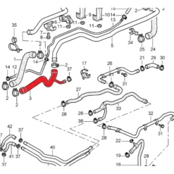 Durite d'eau sur radiateur avec retour pour Porsche 996 C4 tiptronic (1999-2001)