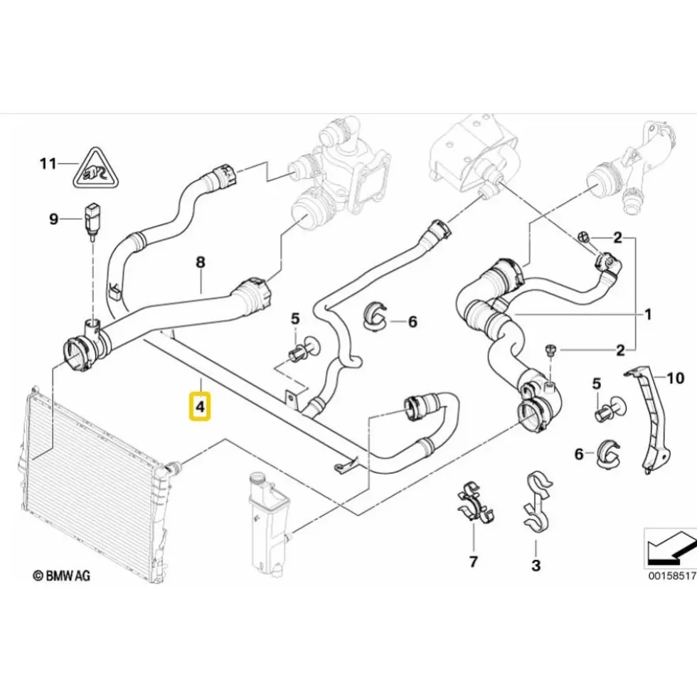 Durite de retour d'eau pour Bmw Série 3 E46 (01/2001-08/2006)