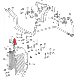 Durite de retour d'huile sur radiateur d'huile pour Porsche 911 type F (1972-1973)