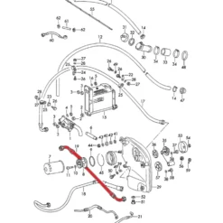 Durite d'huile du radiateur à la bâche à huile pour Porsche 911 type F (1965-1971)