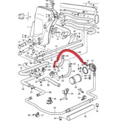 Durite d'huile entre thermostat et support de filtre à huile pour Porsche 911 type 964 Carrera