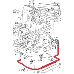 Durite rigide d'huile entre moteur et support de filtre à huile pour Porsche 911 type 964 Carrera