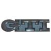 Emblème adhésif GTI chromé sur fond noir de face arrière pour VW Golf 3 GTI 8S (07/1995-08/1997)