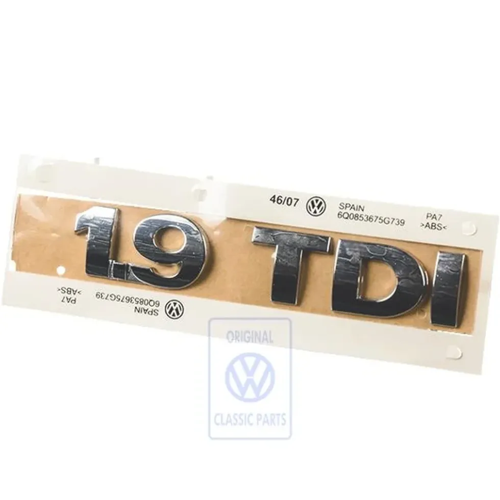 Emblème adhésif 1.9TDI chromé de coffre pour VW Polo 4 9N3 (05/2005-05/2009)