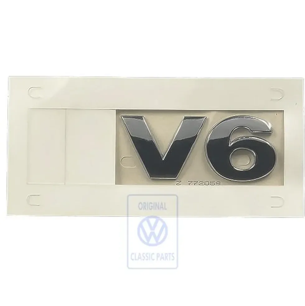Emblème adhésif V6 chromé de cache moteur pour VW Golf 5 R32 (08/2005-06/2008)